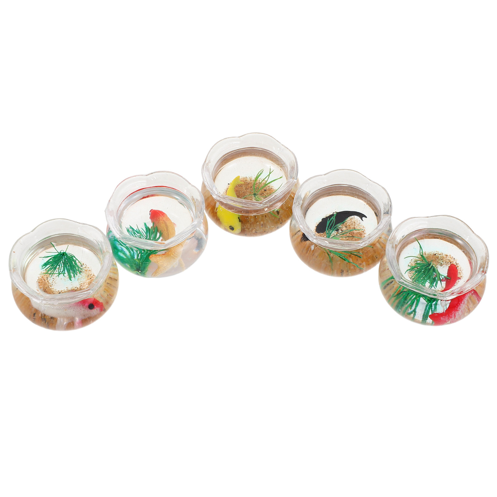 Aquarium Plants - 5 stuks miniatuur koi-aquarium: realistisch klein